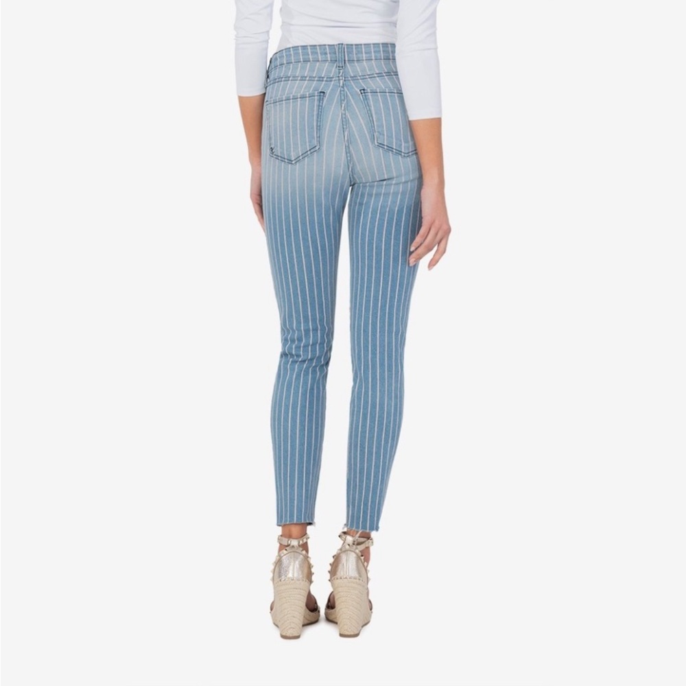 Kut From The Kloth Connie Striped Blue Denim Jeans High Rise Ankle Skinny sz2EUC - Picture 2 of 16